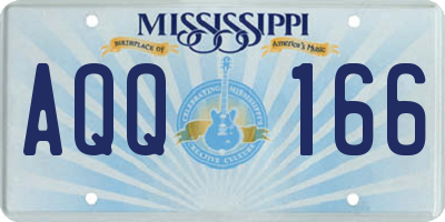 MS license plate AQQ166