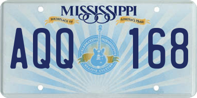 MS license plate AQQ168