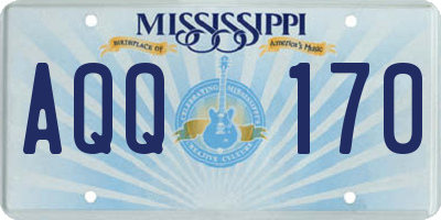 MS license plate AQQ170