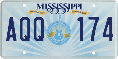 MS license plate AQQ174