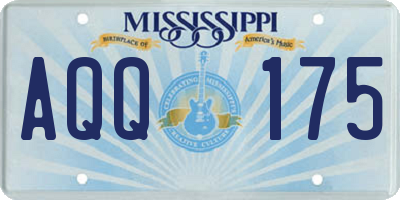 MS license plate AQQ175