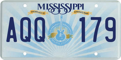 MS license plate AQQ179