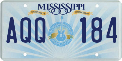 MS license plate AQQ184