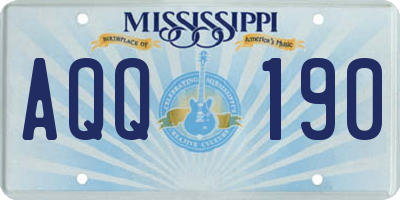 MS license plate AQQ190