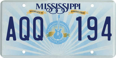 MS license plate AQQ194