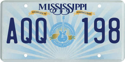 MS license plate AQQ198
