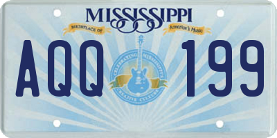 MS license plate AQQ199