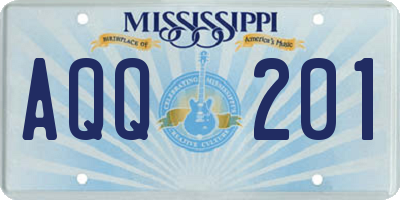 MS license plate AQQ201