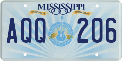MS license plate AQQ206