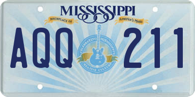 MS license plate AQQ211