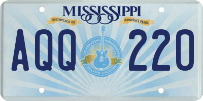 MS license plate AQQ220