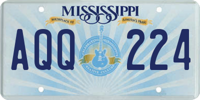MS license plate AQQ224