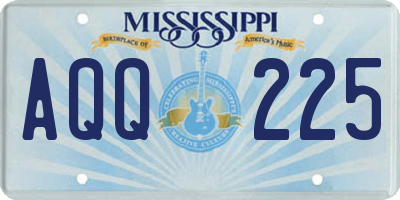 MS license plate AQQ225