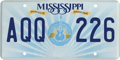 MS license plate AQQ226