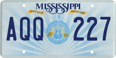 MS license plate AQQ227