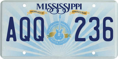 MS license plate AQQ236