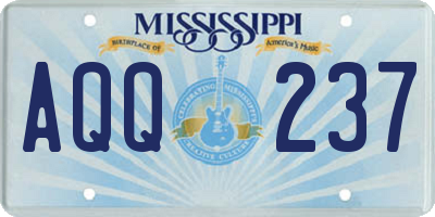 MS license plate AQQ237