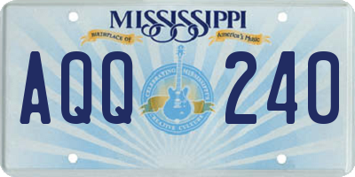 MS license plate AQQ240