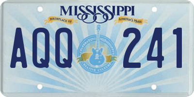 MS license plate AQQ241