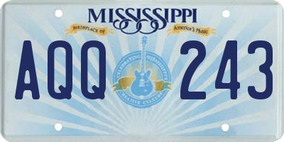 MS license plate AQQ243