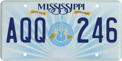 MS license plate AQQ246
