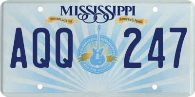 MS license plate AQQ247