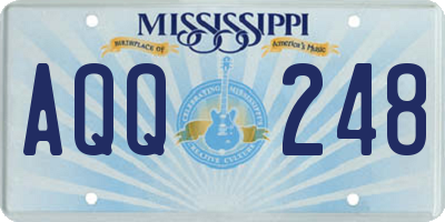 MS license plate AQQ248