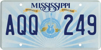 MS license plate AQQ249