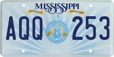 MS license plate AQQ253