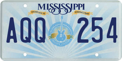 MS license plate AQQ254