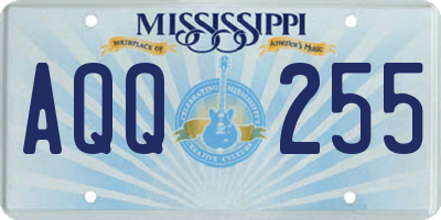 MS license plate AQQ255