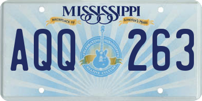 MS license plate AQQ263