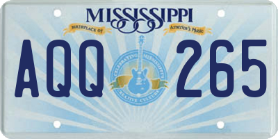 MS license plate AQQ265