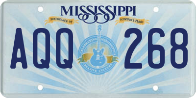 MS license plate AQQ268