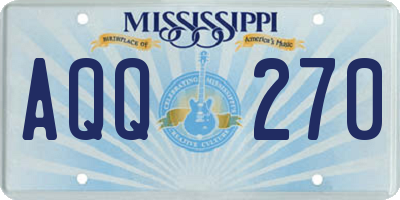 MS license plate AQQ270