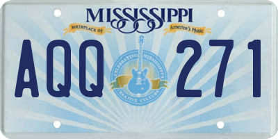 MS license plate AQQ271