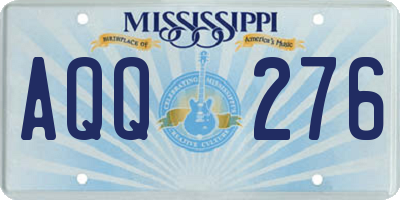 MS license plate AQQ276