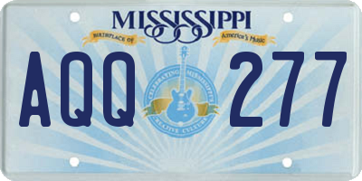 MS license plate AQQ277
