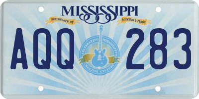 MS license plate AQQ283