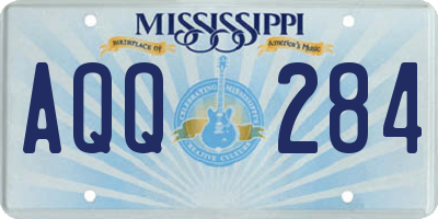 MS license plate AQQ284