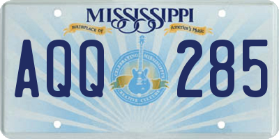 MS license plate AQQ285