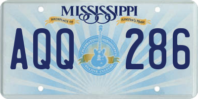 MS license plate AQQ286