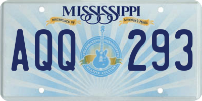 MS license plate AQQ293