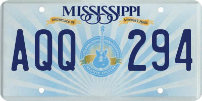 MS license plate AQQ294