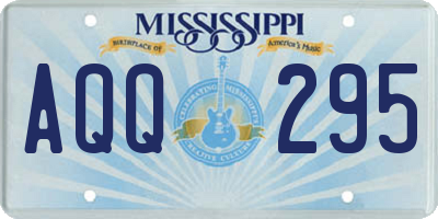 MS license plate AQQ295