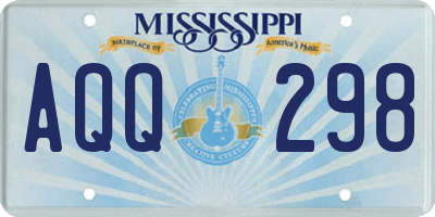 MS license plate AQQ298