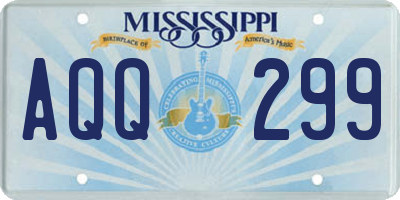 MS license plate AQQ299