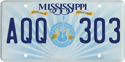 MS license plate AQQ303