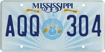 MS license plate AQQ304