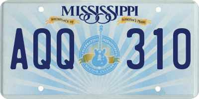 MS license plate AQQ310